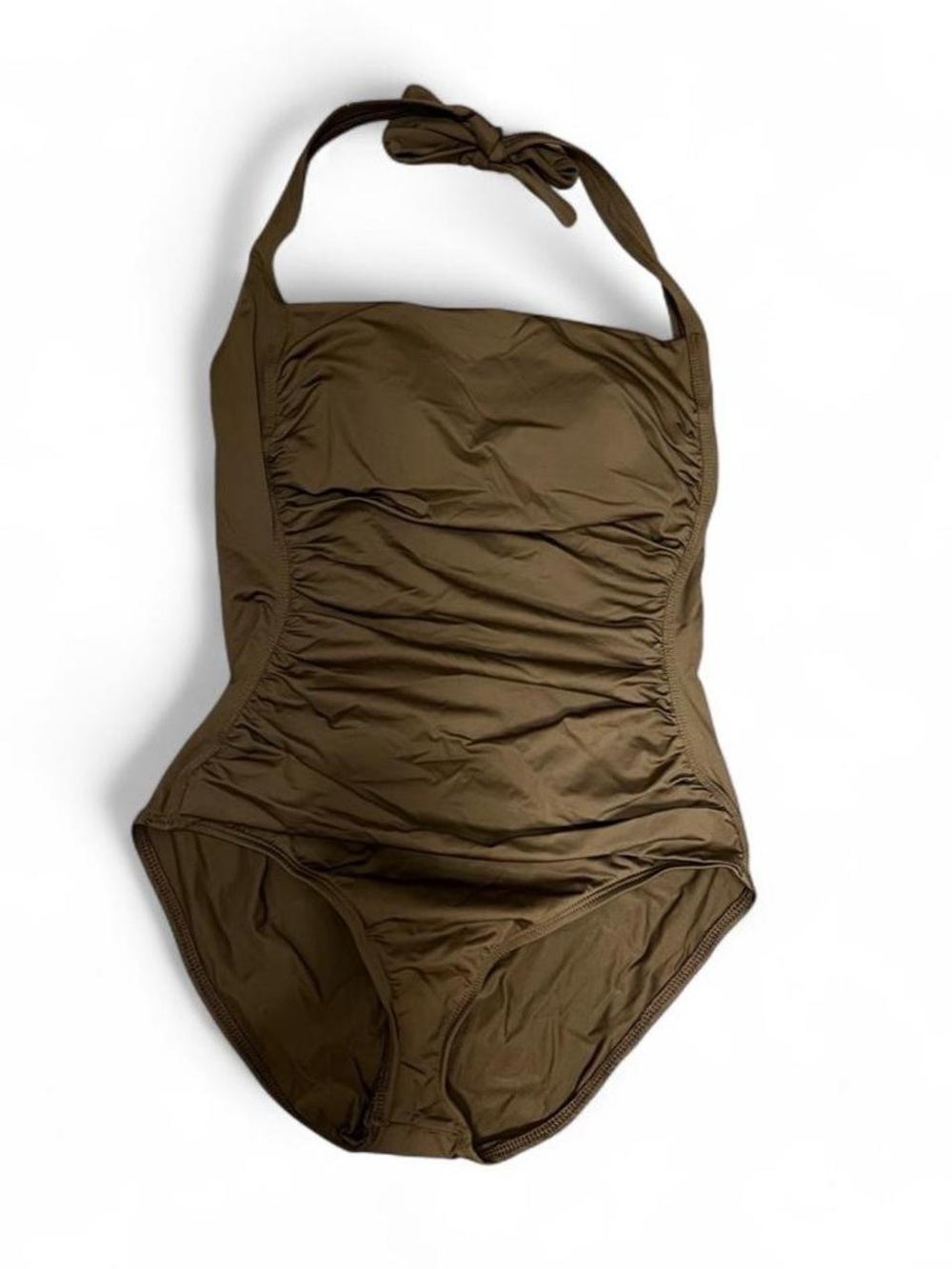 Tommy Bahama Brown One Piece Ruched Padded Tummy Control Swimsuit Size 8 EUC